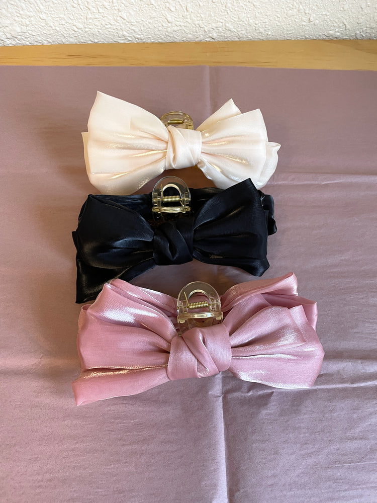 Bow Claw Clip - Rose